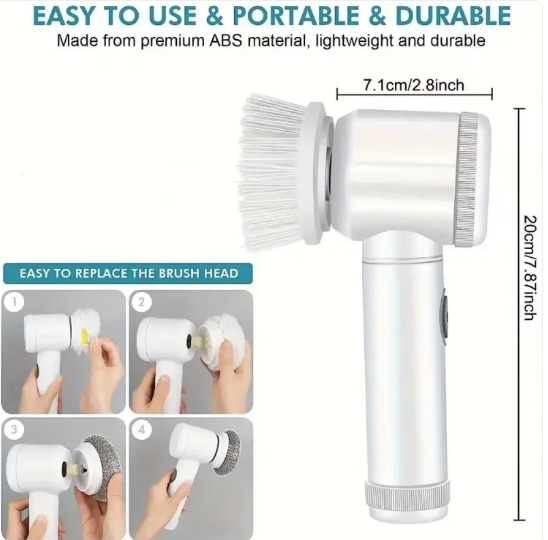 Power Scrubber Cleaning Brush – 5-in-1 Electric Spin Scrubber with Adjustable Handle | HomeIQ Tools