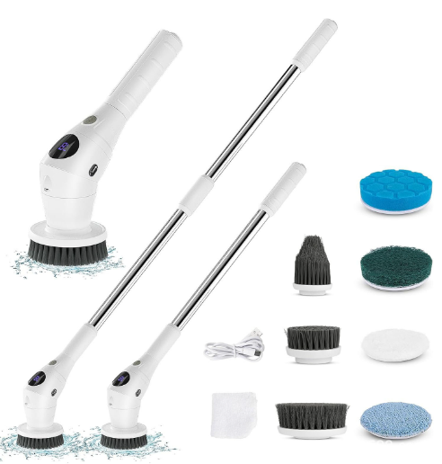 TurboBrush Electric Spin Scrubber Kit – 8 Brushes, 3 Speeds, Whisper-Quiet | HomeIQ Tools