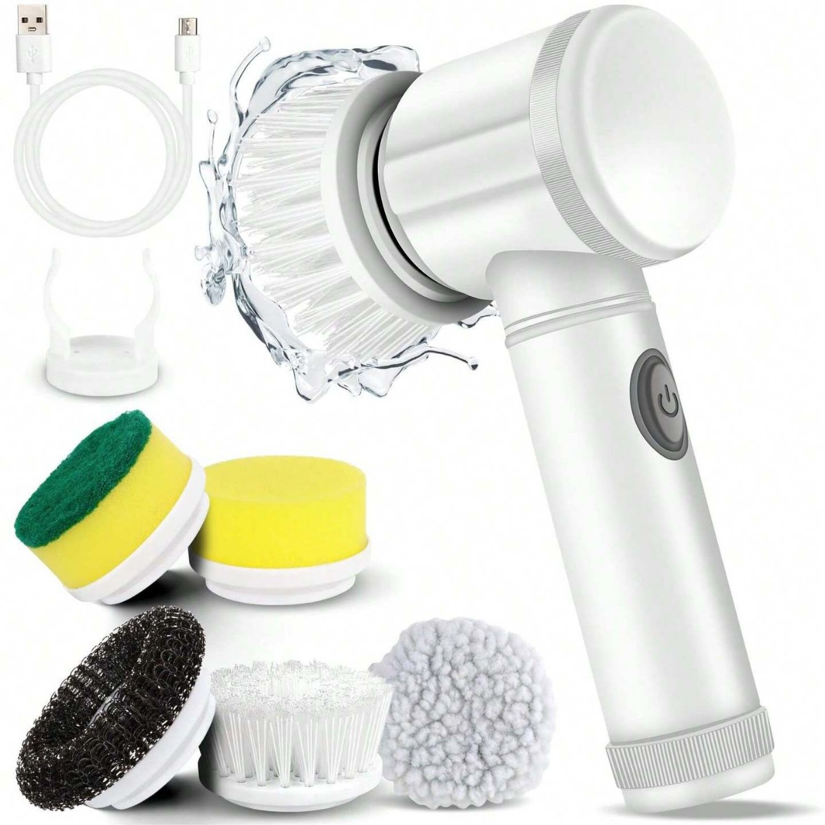 Electric Spin Scrubber – 5-in-1 Cordless Rechargeable Cleaning Brush | HomeIQ Tools