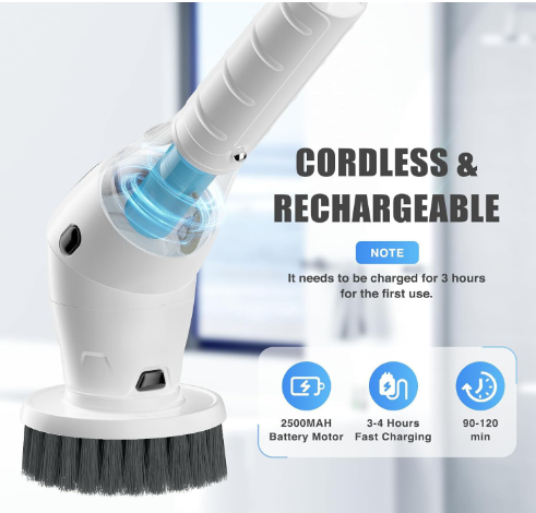 TurboBrush Electric Spin Scrubber Kit – 8 Brushes, 3 Speeds, Whisper-Quiet | HomeIQ Tools