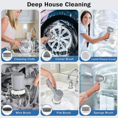 Rechargeable Electric Spin Scrubber – Turbo Cordless Cleaning Brush for Bathroom & Kitchen | HomeIQ Tools