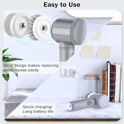 Rechargeable Electric Spin Scrubber – Turbo Cordless Cleaning Brush for Bathroom & Kitchen | HomeIQ Tools