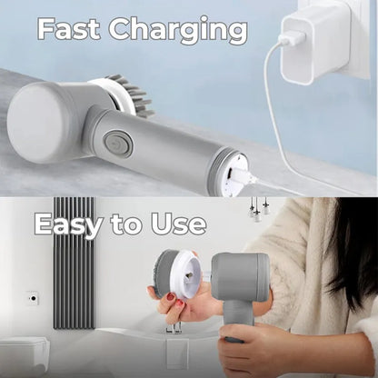 Rechargeable Electric Spin Scrubber – Turbo Cordless Cleaning Brush for Bathroom & Kitchen | HomeIQ Tools
